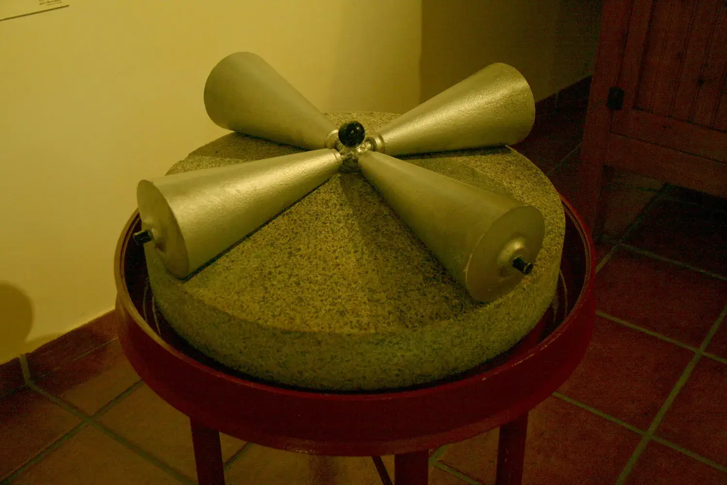 Old cocoa mill on display at the Villajoyosa chocolate museum
