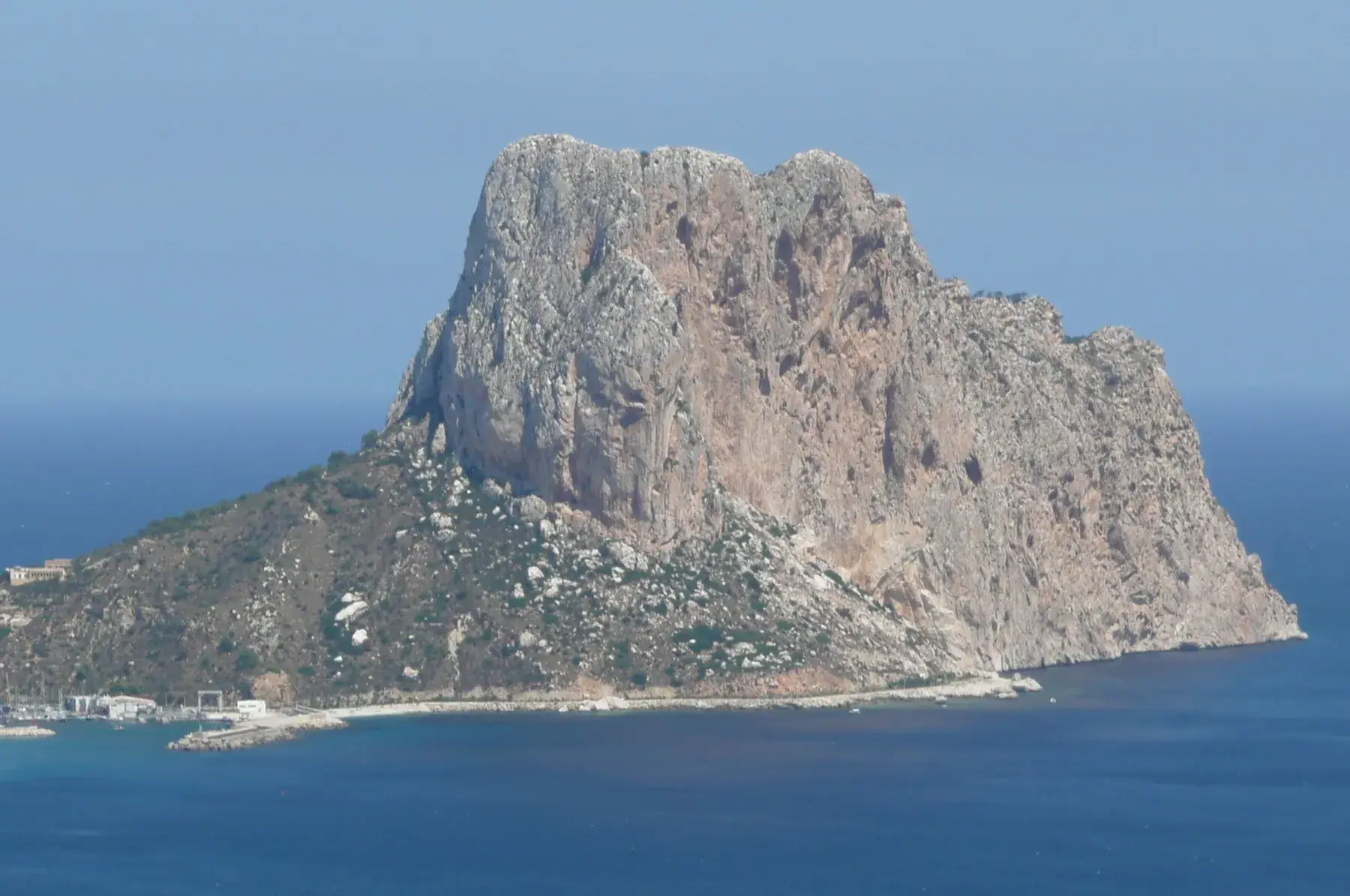 The Peñón de Ifach, a huge limestone rock rising from the sea at Calpe